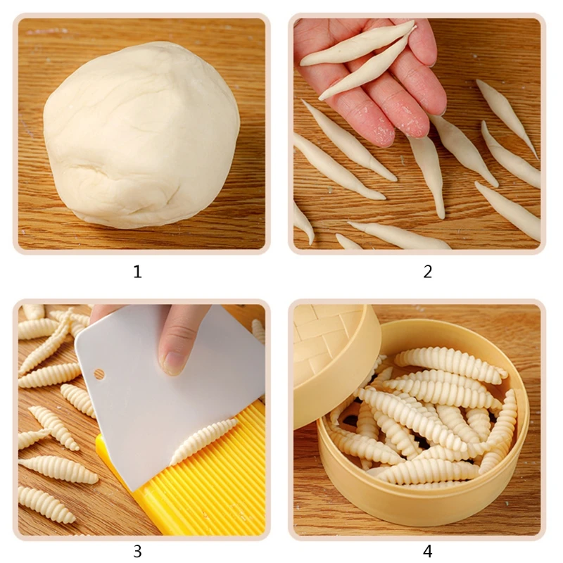 

449C Spaghetti Macaroni Noodle Plate Pasta Making Tools Butter Table Stripe Pattern Noodle Making Mould Homemade Board Roller