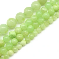 natural flower green jades stone round loose beads 4681012 mm for jewelry making diy bracelets necklace 15 strand