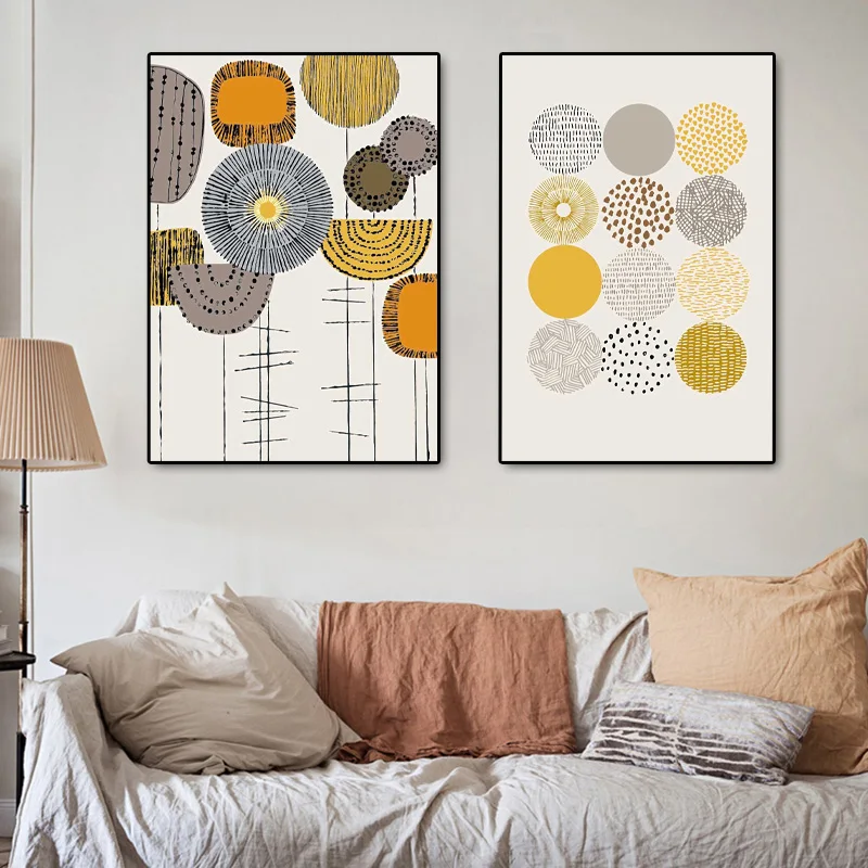 

Abstract Geometric Wall Art Canvas Painting Nordic Multicolor Poster and Print Pictures for Gallery Living Room Home Decor