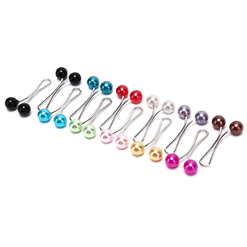 

12Pcs/Pack Muslim Women Scarves Hijab Stainless Steel U Clips Colored Imitation X7XC