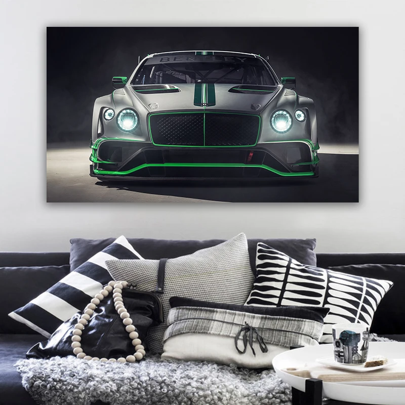 

Luxury sports car headlights HD printing Bentley Continental GT3 bedroom living room home furnishings decoration painting