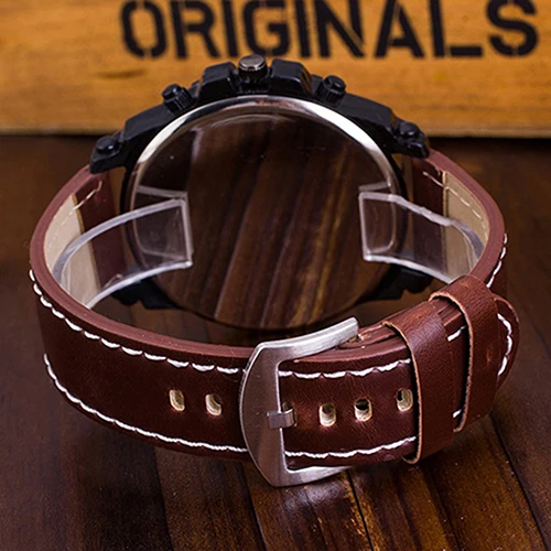 

Men's Simple Faux Leather Strap Analog Quartz Business Office Wrist Watch