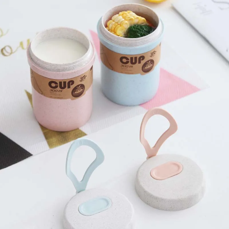 300 мл здоровая пшеничная суповая бутылка 2 слоя микроволновая печь Студенческая