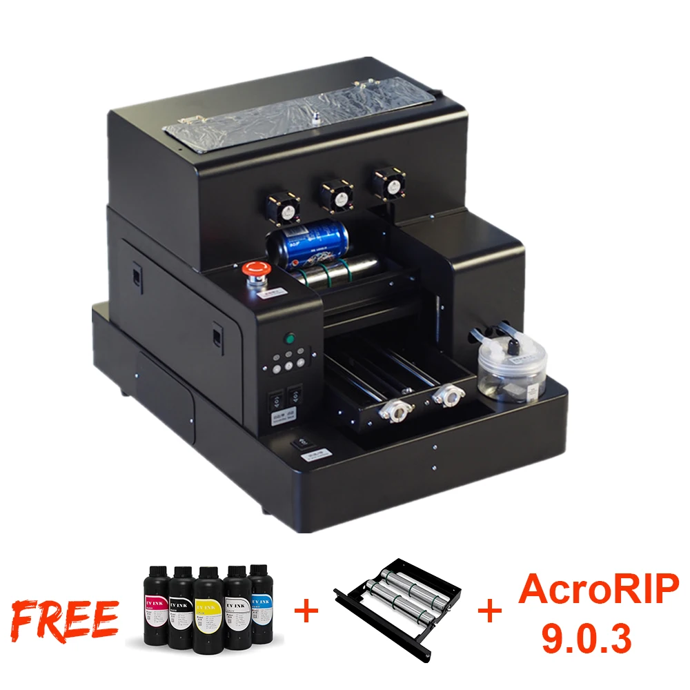 Автоматический УФ планшетный принтер A4 Размеры с Бесплатная чернила 2500 мл для