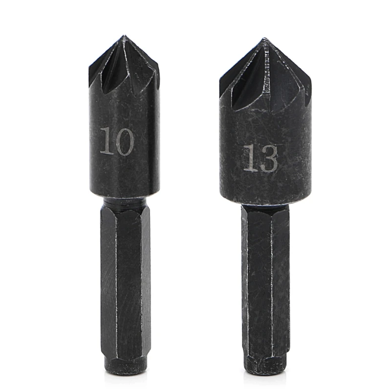 

2Pcs 1/4" Hex Shank 7 Flute Countersink Drill Bit Counter Sink Chamfer Cutter Drop Shipping