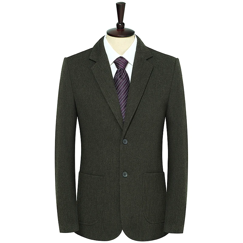 Мужской элегантный Блейзер осень-весна шерстяные блейзеры мужской темно-синий