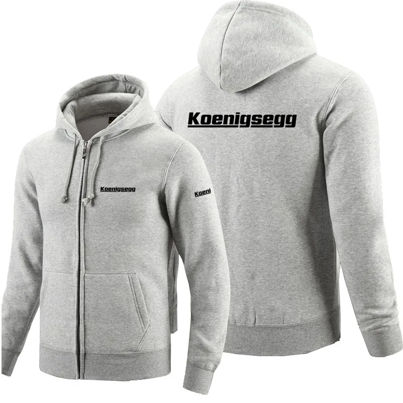 

2021 Koenigsegg logo zipper Sweatshirt Men Zipper Hoodies Autumn Hoodie Winter Long Fashion Casual Clothes