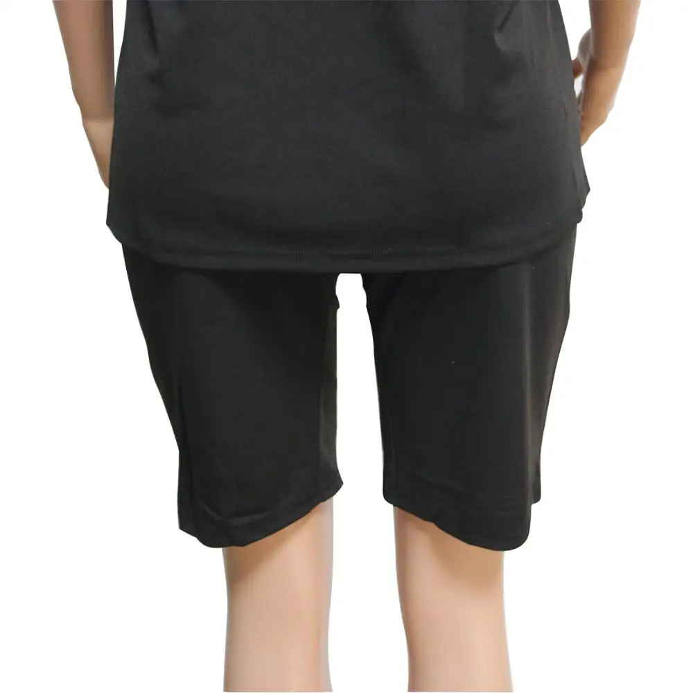 Wjustforu летний Повседневный модный однотонный комплект из двух предметов с