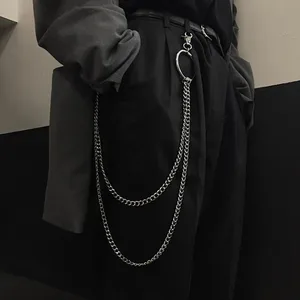 Imported Punk Rock Metal Pants Waist Chain Men Women Key Chain Big Ring Wallet Keychain Jeans Unisex Hip-hop 
