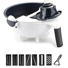 Поворот овощерезки с сливной корзиной 9 в 1, слайсер, многофункциональная волшебная кухонная терка для овощей, измельчитель фруктов, слайсер