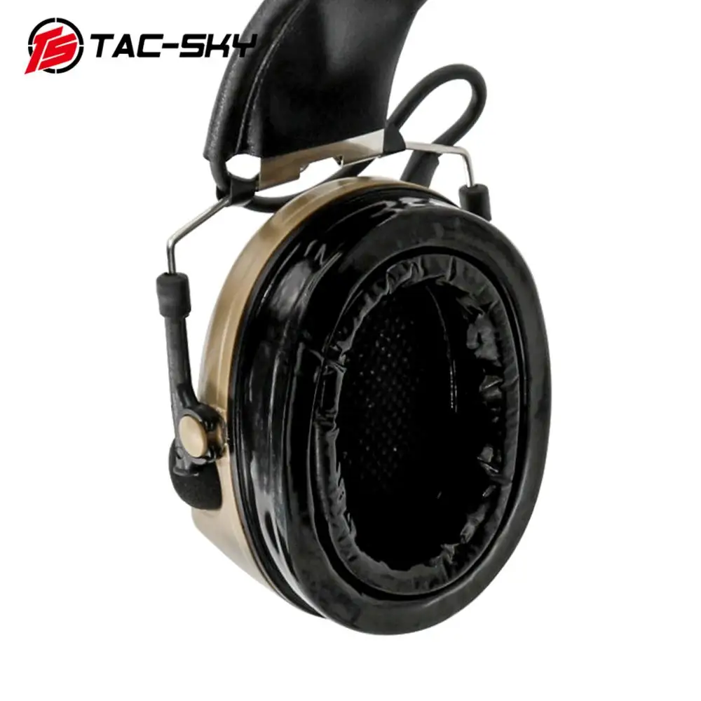 TAC-SKY COMTAC II silicone earmuffs hearing noise reduction pickup military tactical headset DE+ U94 Kenwood plug PTT