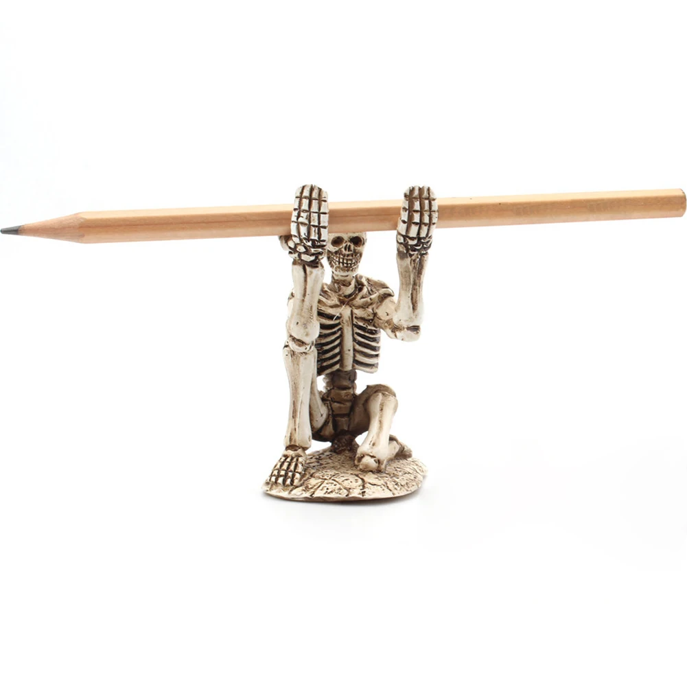 

Office Resin Skeleton For Shaver Bathroom Pen Holder Home Decor Stationery Durable Portable Desk Organizer Storage Rack Craft