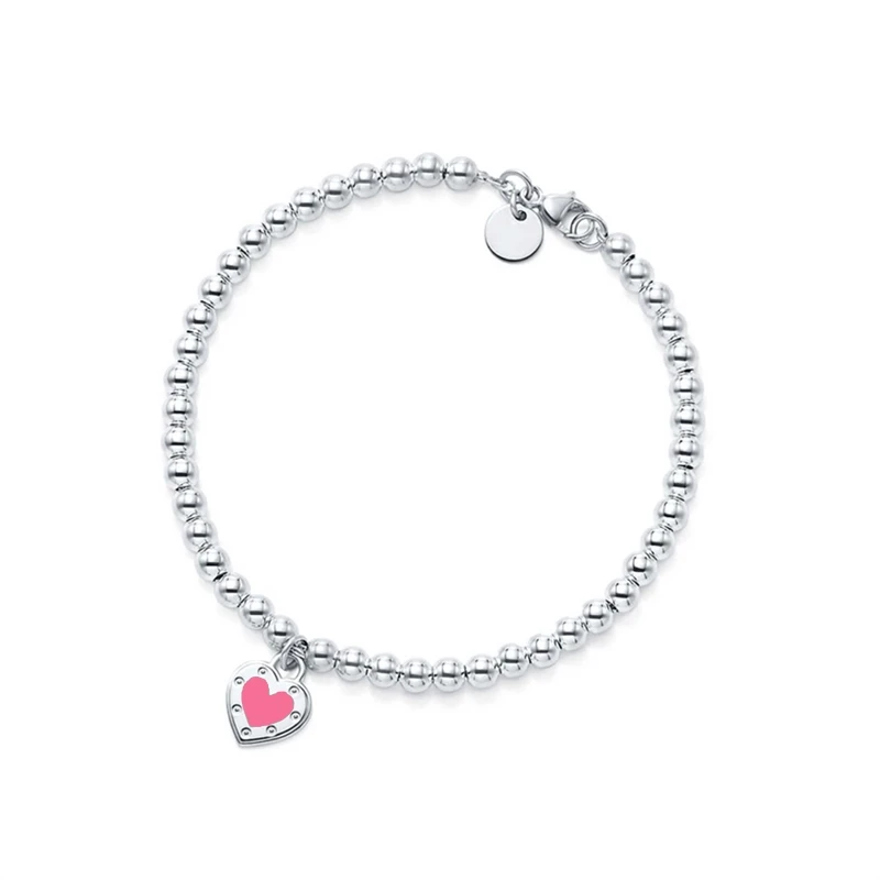 Оригинальный 100% Стерлинговое Серебро S925 пробы Сердце Циркон инкрустация бисером