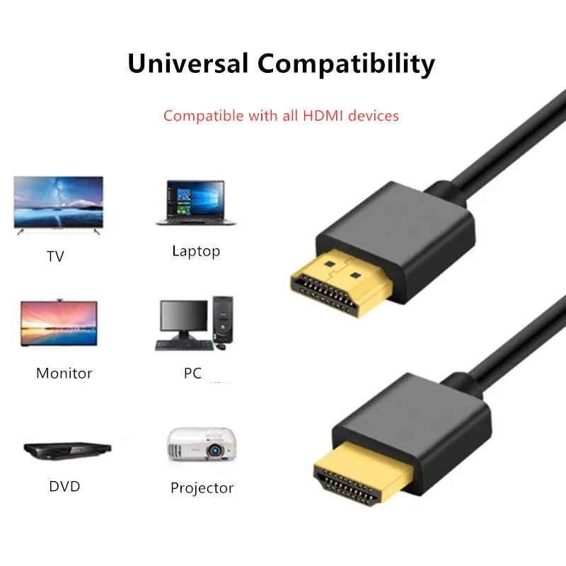 Veggieg ультра-тонкий hdmi-кабель 3D и 4K Премиум Тонкий HDMI кабель HDMI2.0