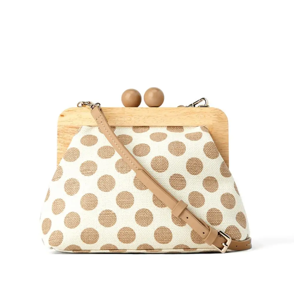 Ретро Деревянные сумки через плечо с зажимом для женщин 2020 дизайнерская сумка в