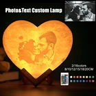 Подгонянная перезаряжаемая лампа для Луны 2020, лампа с фотографией и текстовым 3D-принтом сердца, ночник, подарок на День святого Валентина для семьи