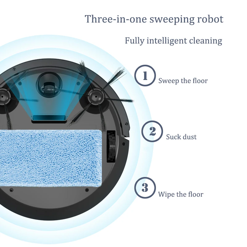 

Automatic Robot 3-In-1 Smart Wireless Sweeping Vacuum Cleaner Dry Wet Cleaning Machine Charging Intelligent Vacuum Cleaner Home