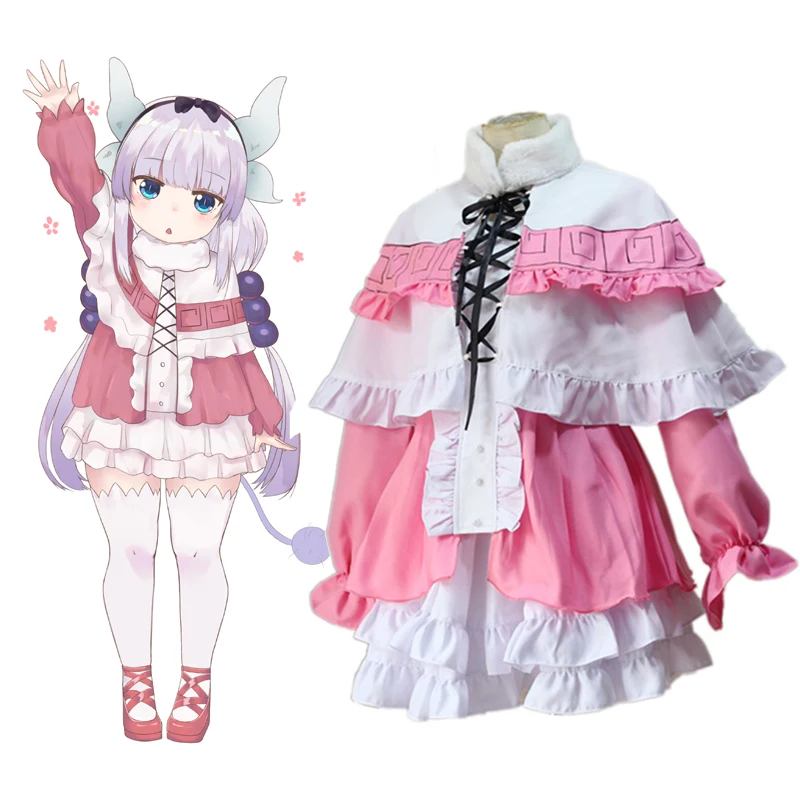 Miss Kobayashi's Dragon Maid Косплей Kanna Kamui костюм Kobayashi san Chi no платье с драконом Униформа