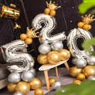 16 шт.компл. Золотое серебряное число воздушные шары из фольги с украшением в виде короны 32 дюймов 0-9 цифровой баллон гелия Свадебные украшения на день рождения вечерние поставки