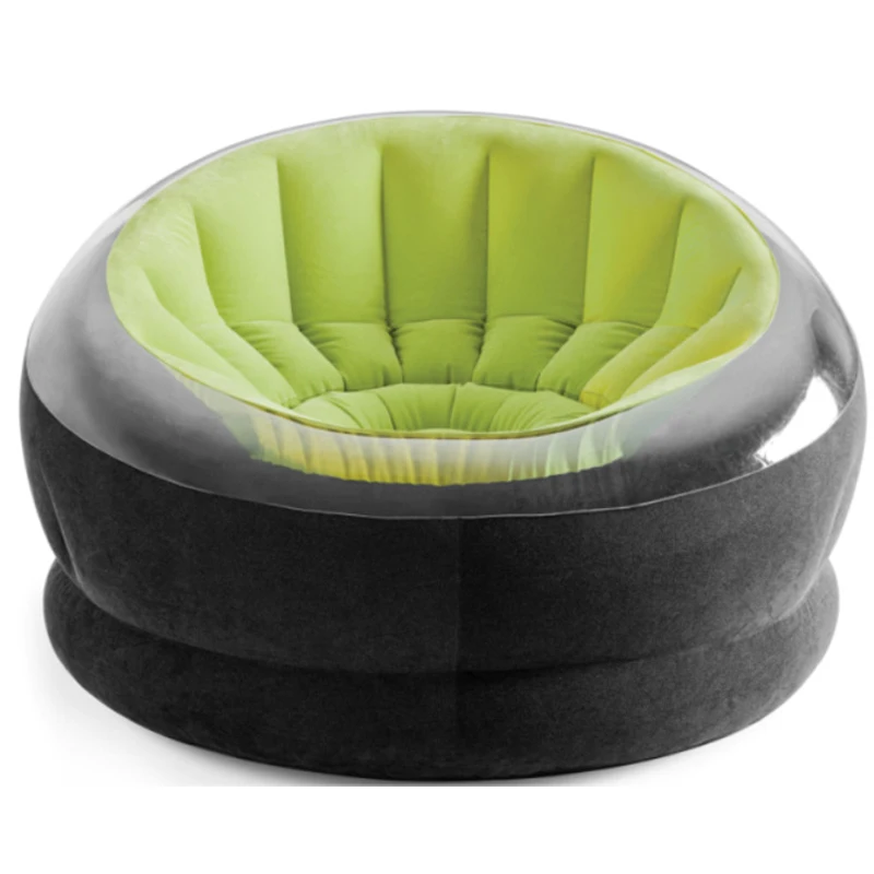 68581 Экологически чистая ПВХ ленивый Флокирование ленивая кость надувной диван