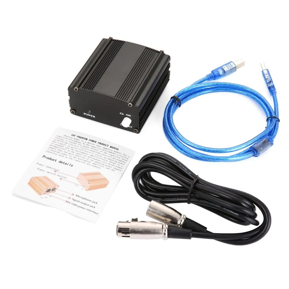 1 канальный 48 V USB Phantom Мощность 5 ноги кабель XLR Сделано в Китае 3Pin микрофонный для
