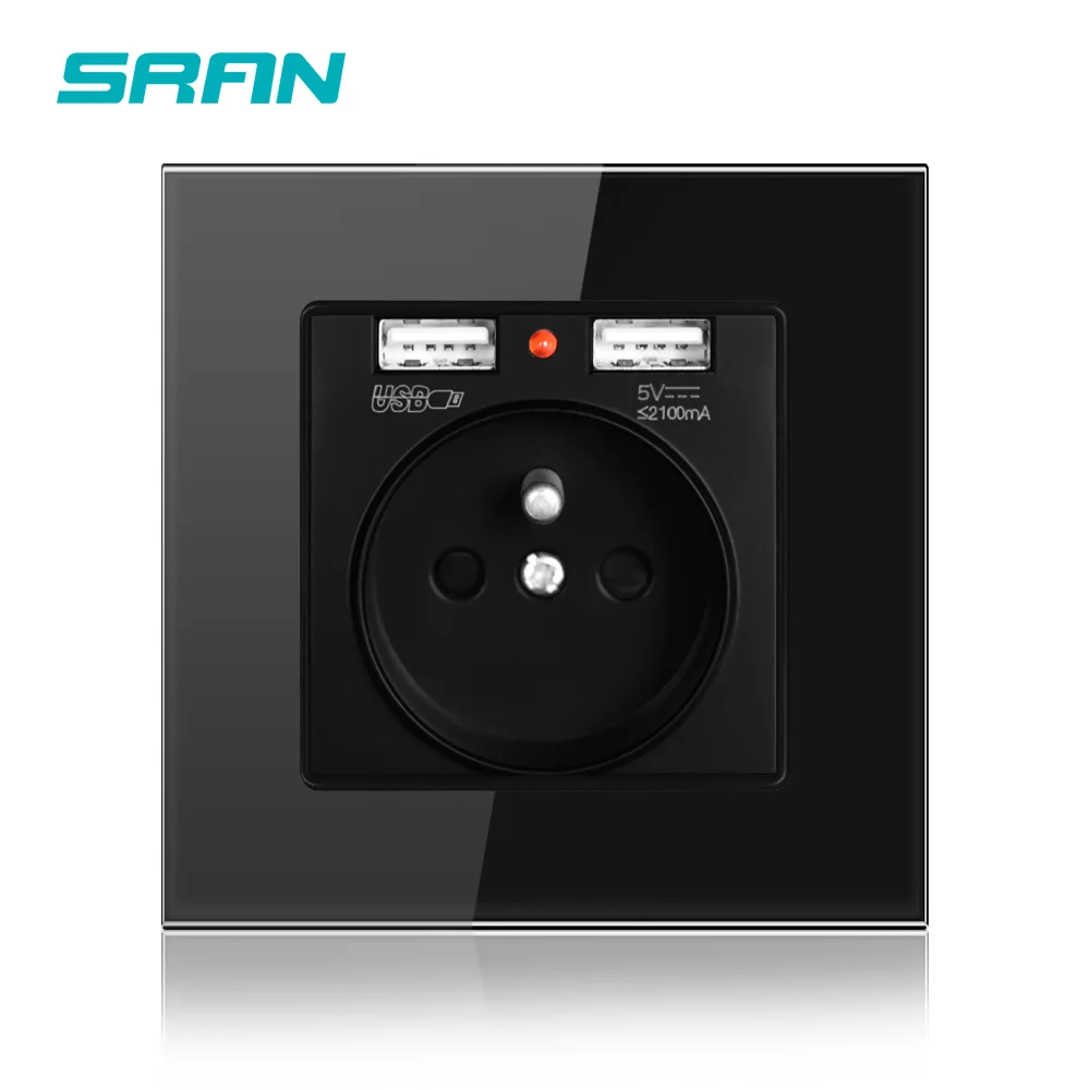 SRAN французский стандартный разъем питания с USB розеткой розетка защитной дверью