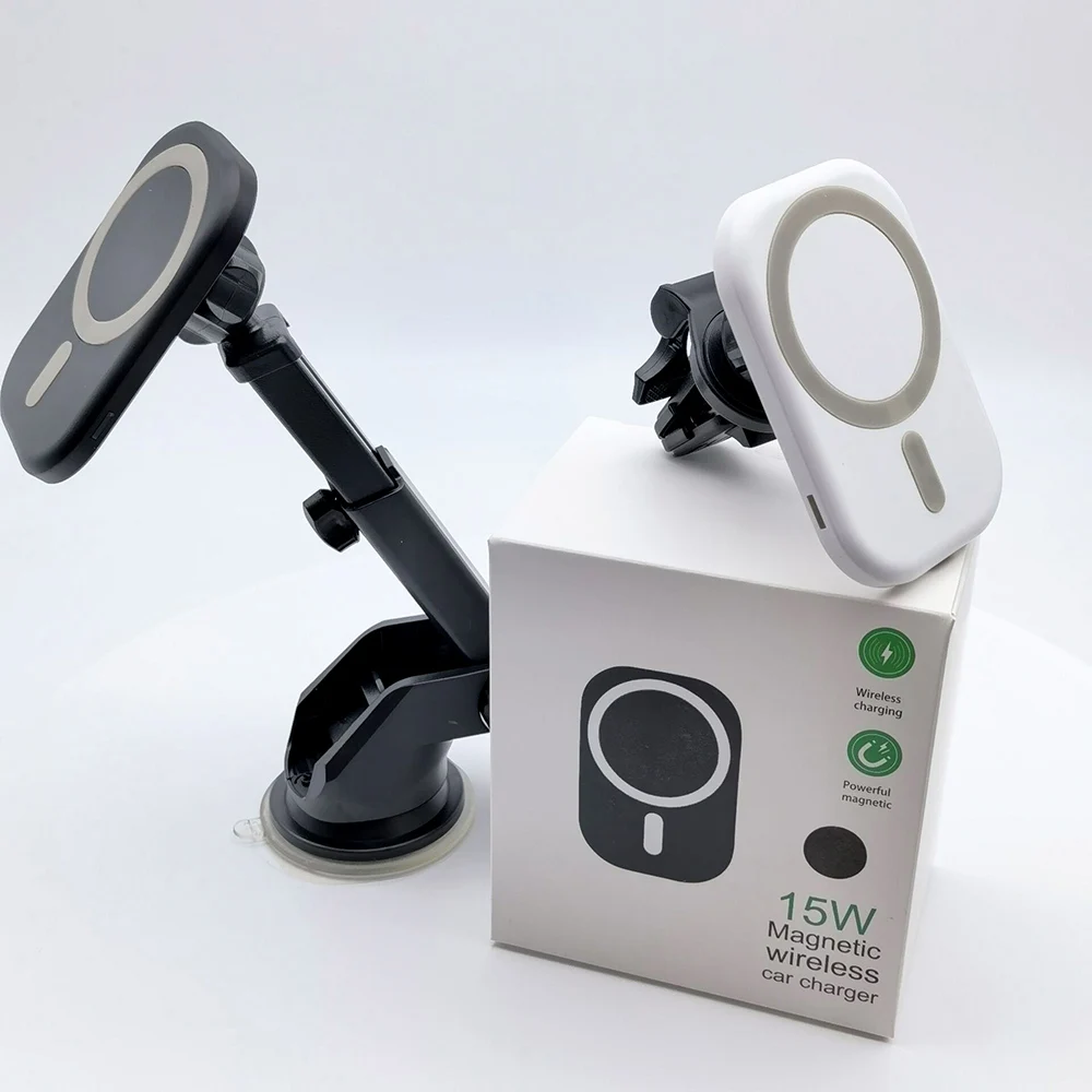 

15W Magnetic Car Wireless Chargers Adsorption Magnetic Fast Charging Dock For iPhone 12 Pro Max mini Wireless Car Charger Holder