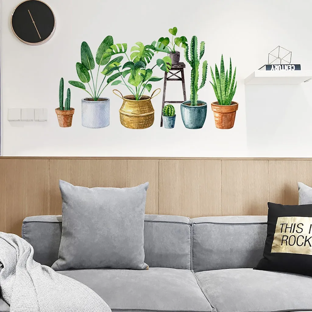 Настенные виниловые наклейки с листьями Тропического Дерева настенные сделай