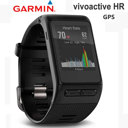 Оригинальные gps часы для гольфа garmin vivoactive HR спортивный монитор сердечного ритма трекер bluetooth Гольф Бег Плавание Смарт часы для мужчин - Цвет: Черный