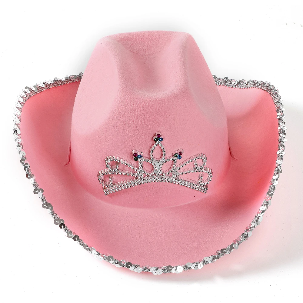 Новая ковбойская шляпа в западном стиле женская модная розовая для вечерние с