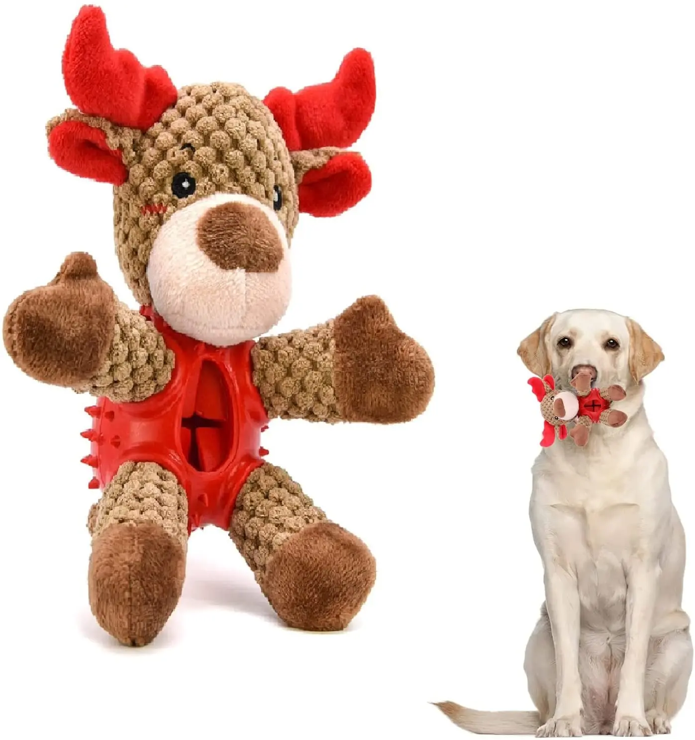 

2021 New Christmas Pet Toy Food Spiller Plush Toy Molar Cleaning Teeth Sounding Toy Dog Molar Stick