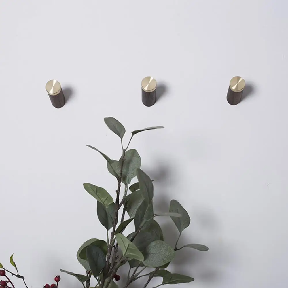 Скандинавский простой латунный Буковый крючок украшение из ореха в японском