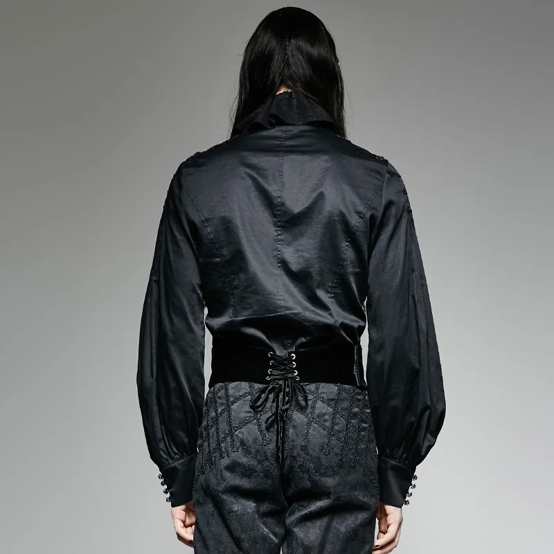 Мужской Готический пояс в стиле панк Рейв корсет на пуговицах благородный бархат