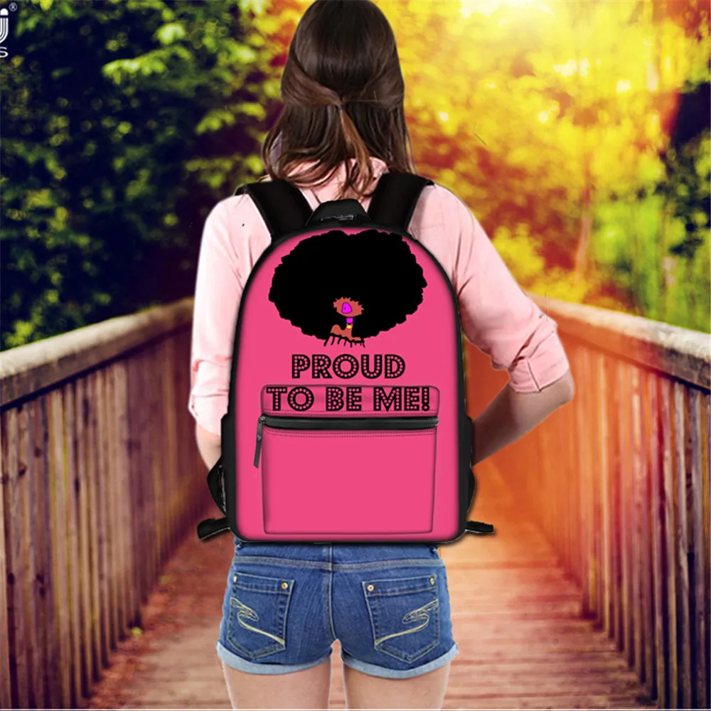 

WHEREISART Afro Black Girl Magic School Shoulder Bag for Teenager Girls Kids Melanin Poppin Cool Printed School Backpack Fashion