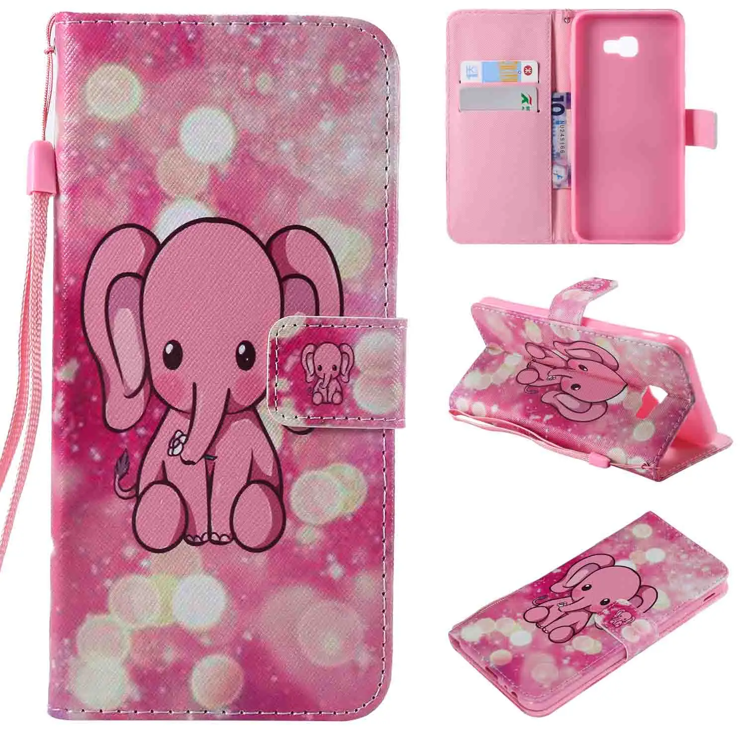 Многоцветная флип-чехол-Кошелек из искусственной кожи для телефона samsung Galaxy J4 J6