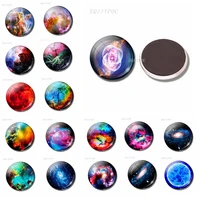 30mm glass dome nebula fridge magnet colorful starry sky series message board sticker featured fridge magnet home decoration