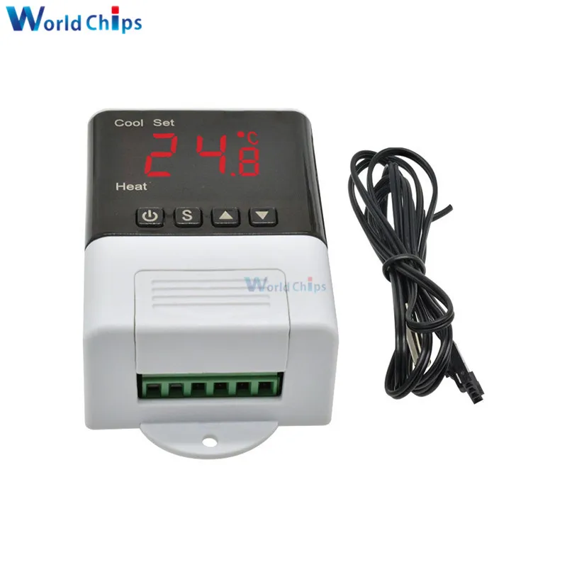 DTC-1200 AC 110V 220V LED Digital Temperature Controller Thermostat Thermometer Microcomputer Computer Cool/Heat Mode | Электронные