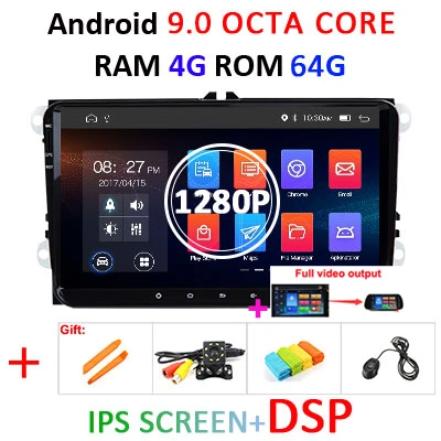 4G+ 64G ips DSP 8 ядерный Android 9,0 автомобильный Радио dvd gps для Volkswagen/VW Golf 5/6 passat/CC/B6/B7 polo Skoda/Seat/Leon мультимедиа - Цвет: 4G64GIPSDSP 1280P F