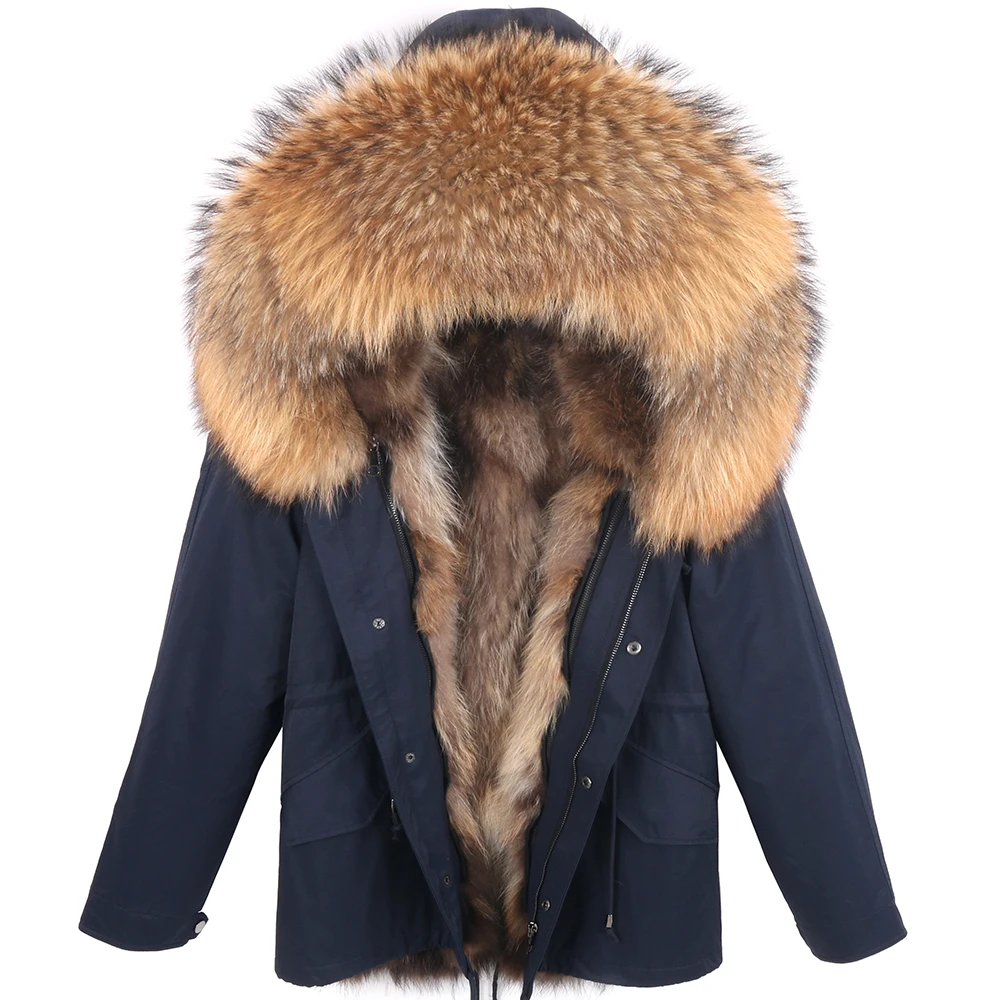 LaVelache Winter Women Real Fur Coat Short Waterproof Parka Natural Fur Jacket Liner and Collar Removable Casual Overcoat Hooded enlarge