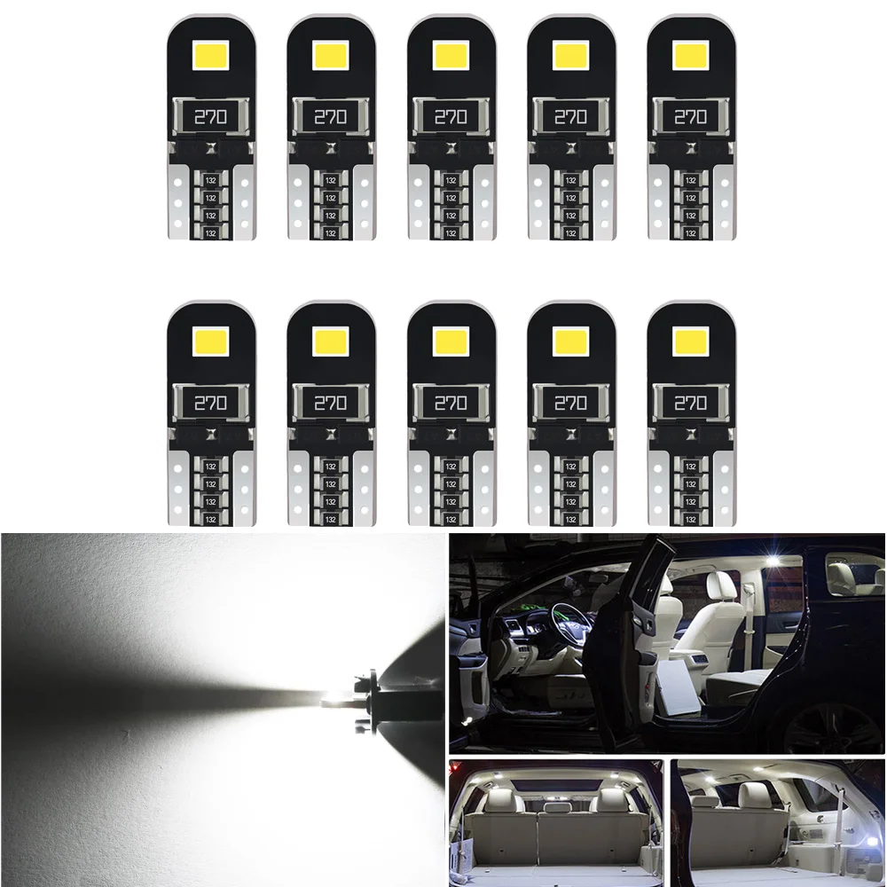 10X W5W T10 LED 2835 SMD LED Canbus Bulbs Car Interior Light for Toyota Avensis t25 Wish Camry 40 Corolla 2005 Yaris 2008 Tundra