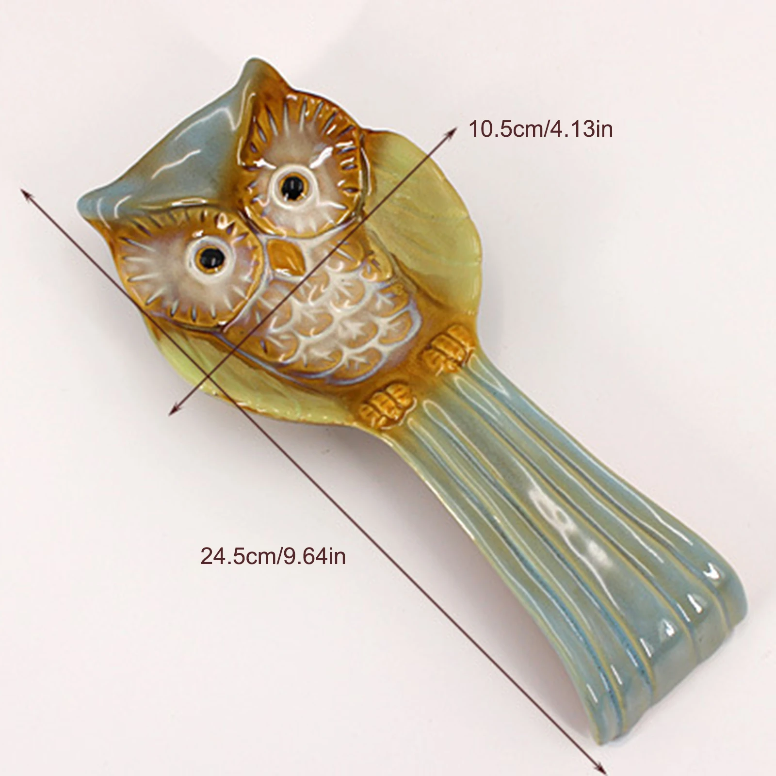 

1PC Creative Owl Shape Spoon Rest Ceramic Spoon Holder Spoon Stand Dinner Table Decoration for Home Restaurant