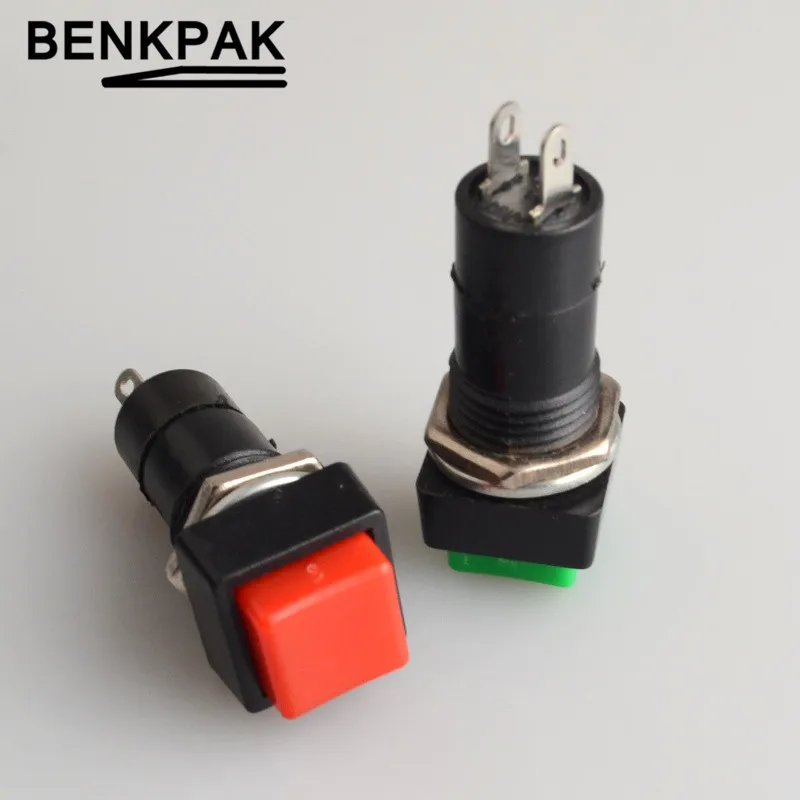 12 мм Мгновенный кнопочный переключатель красного и зеленого цвета с пружинным