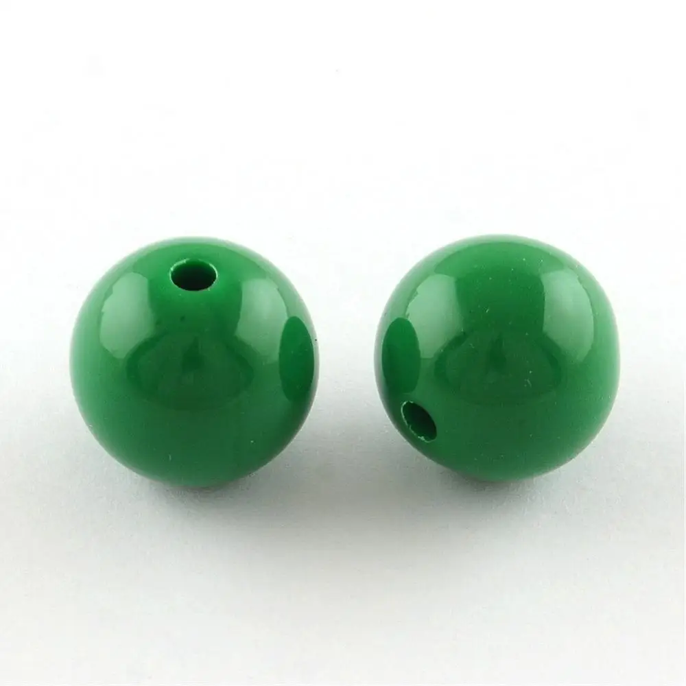 

500 g Round Bubblegum Chunky Acrylic Beads Opaque Beads Sea Green 20mm Hole: 2.5mm about 105pcs/500g