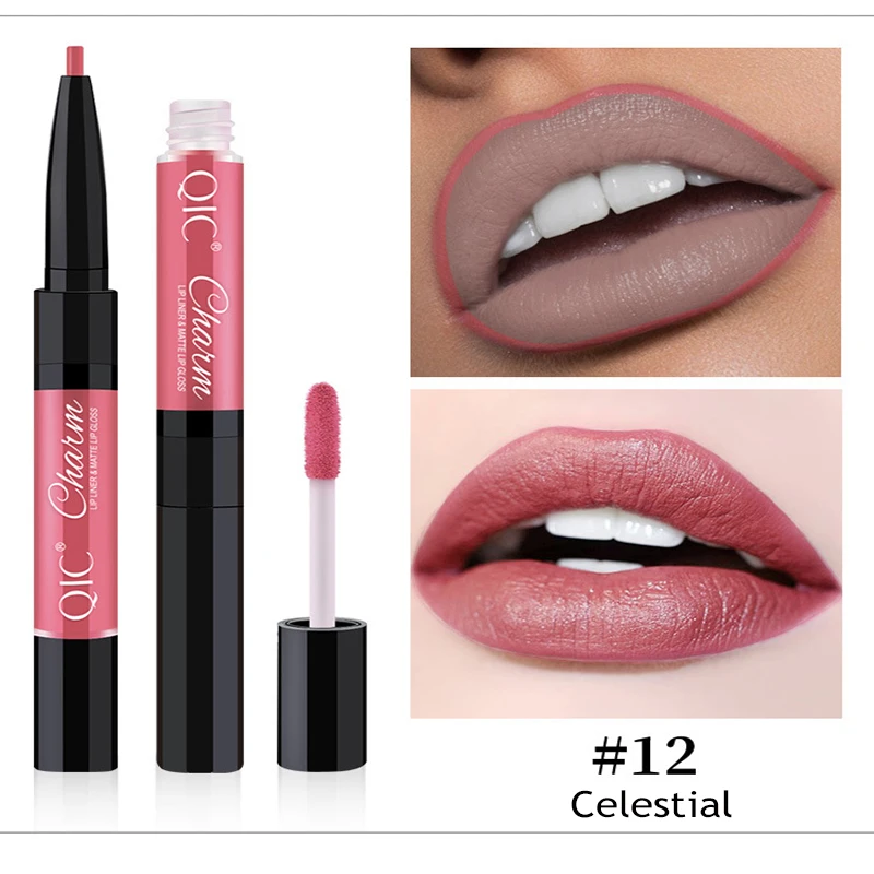 12 шт. Набор губной помады лучший двухсторонний карандаш для макияжа губ жидкий