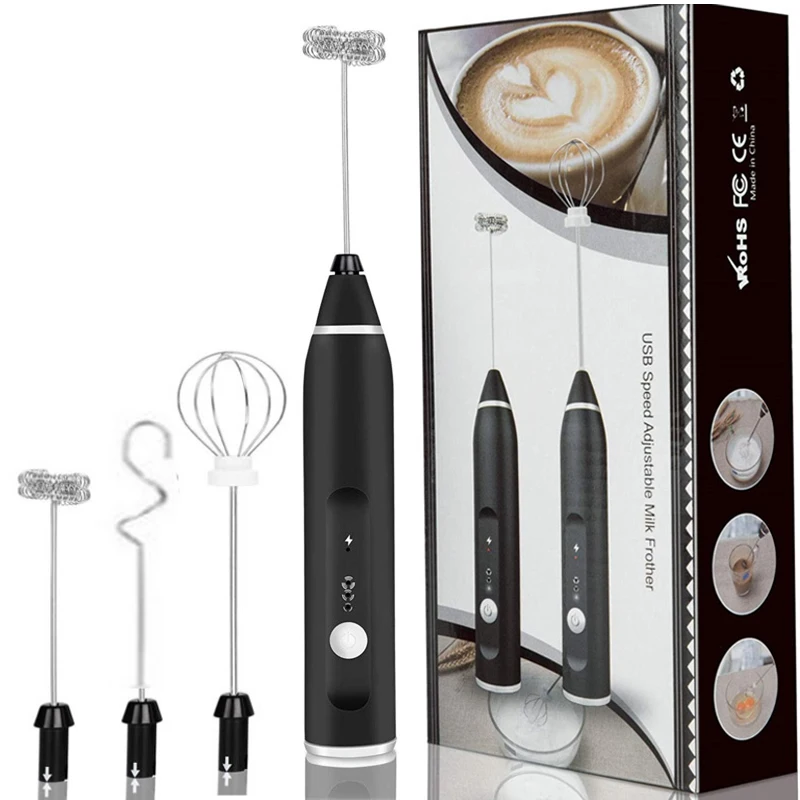 

3 Modes Electric Handheld Milk Frother Blender Egg Beater With USB Charger Bubble Maker Whisk Mixer For Coffee Cappuccino