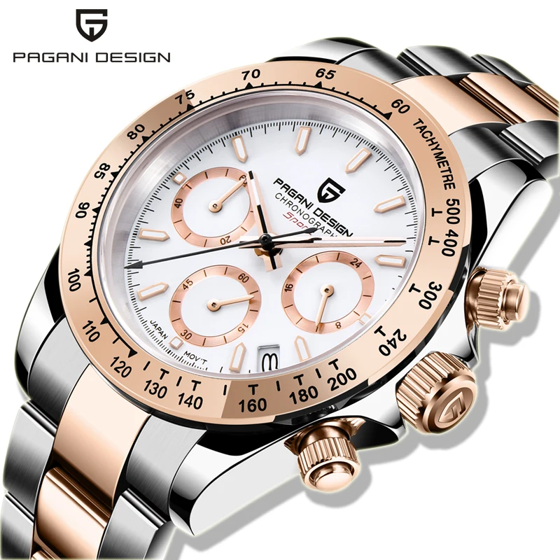 

PAGANI DESIGN 40mm Mens Quartz Watches Automatic Date Luxury Gold Wristwatch Men Waterproof Chronograph Japan VK63 For Men Gifts