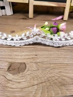 delicate 9yards whiteivory cording edge flower venise venice mesh lace trim applique sewing craft for wedding dec 4cm