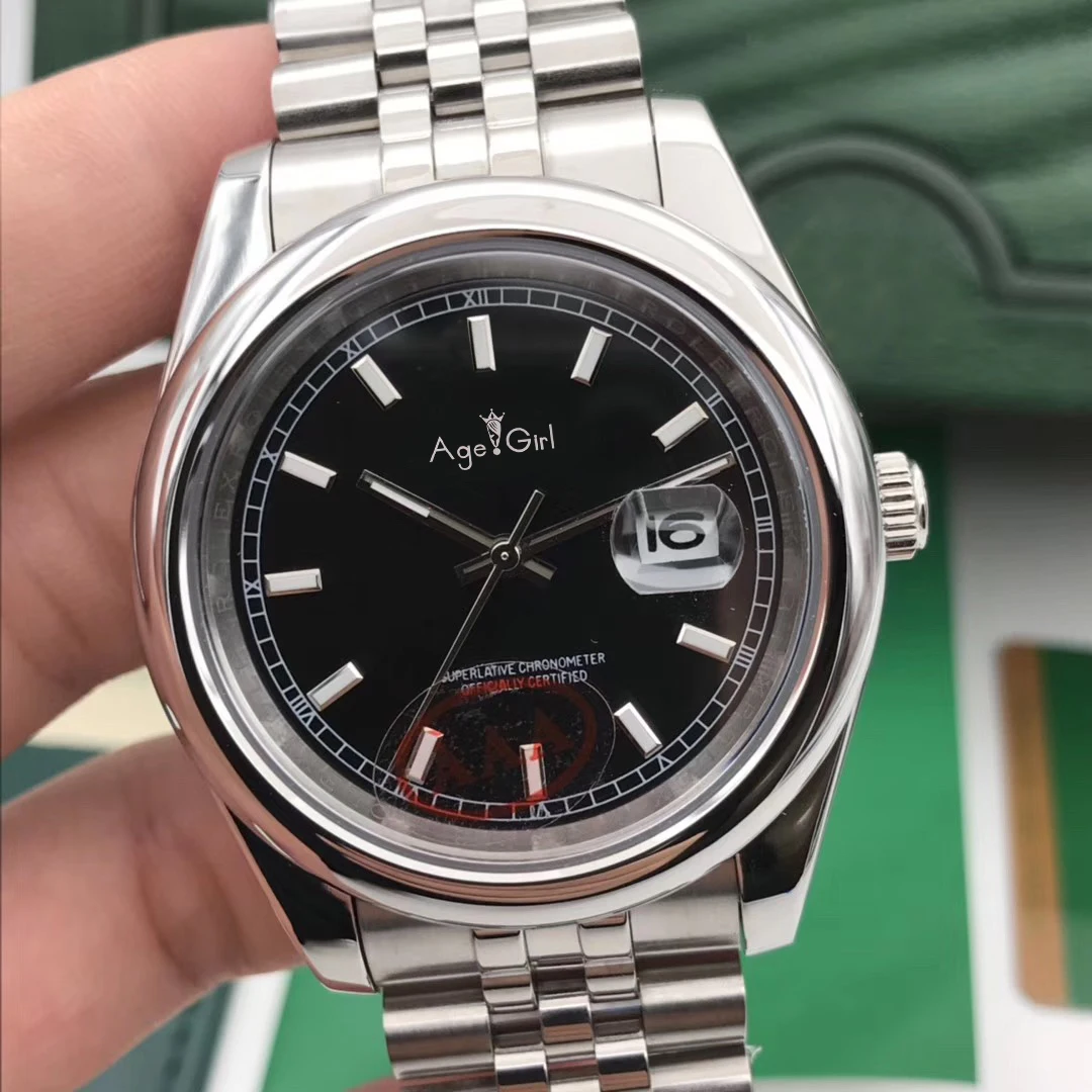 

New Automatic Mechanical Men Datejust Stainless Steel Sapphire Black Blue President Rome Dial Jubilee Bracelet Watch 36mm