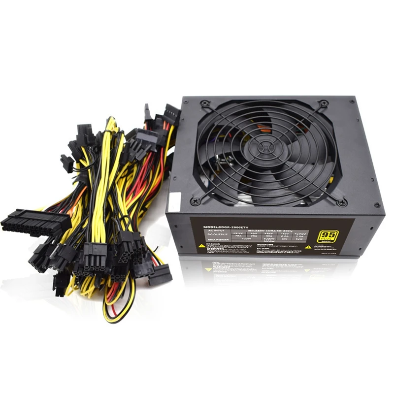 

1800W ATX Modular Mining PC Power Supply B847 85 75 Supports 8 Graphics Card 160-240V Power Supply Mining Machine