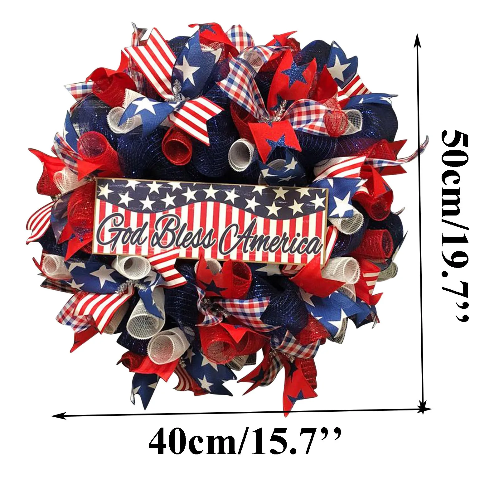 

Independence Day Artificial Wreath Porch Decoration Front Door Outdoor Hanging Wreath Ornament Home Decor Window Couronne